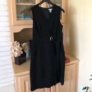 Black Wrap Style Sleeveless Dress with Tie